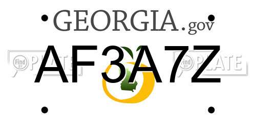AF3A7Z Georgia License Plate