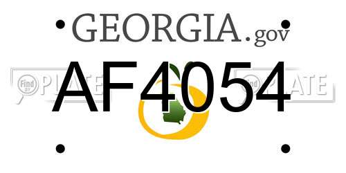 AF4054 Georgia License Plate