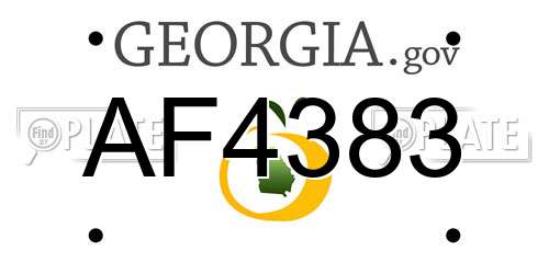 AF4383 Georgia License Plate