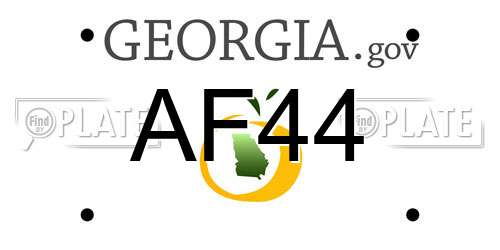 AF44 Georgia License Plate