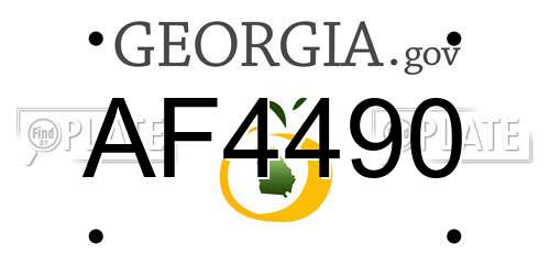 AF4490 Georgia License Plate