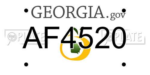 AF4520 Georgia License Plate