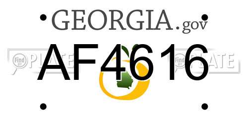 AF4616 Georgia License Plate