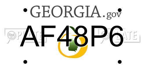 AF48P6 Georgia License Plate