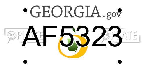 AF5323 Georgia License Plate