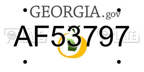 AF53797 Georgia License Plate