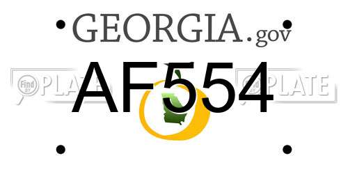AF554 Georgia License Plate
