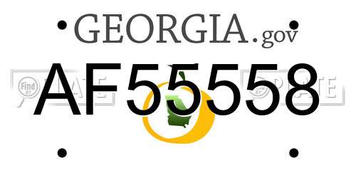 AF55558 Georgia License Plate