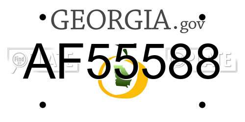 AF55588 Georgia License Plate