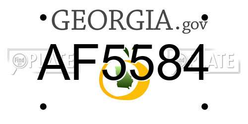 AF5584 Georgia License Plate