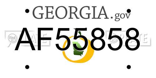 AF55858 Georgia License Plate