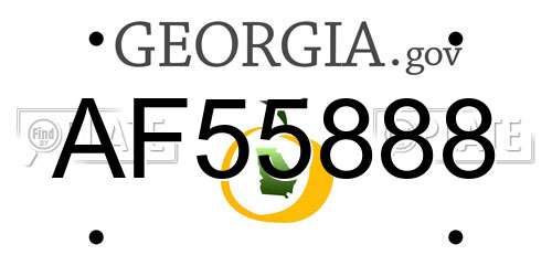 AF55888 Georgia License Plate