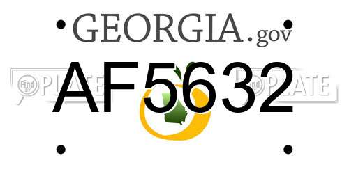 AF5632 Georgia License Plate