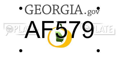 AF579 Georgia License Plate
