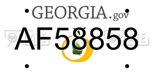 AF58858 Georgia License Plate