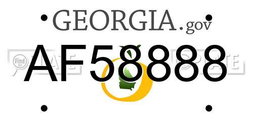 AF58888 Georgia License Plate