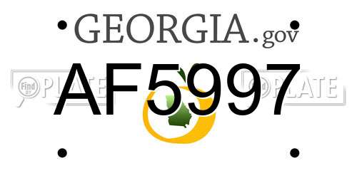AF5997 Georgia License Plate