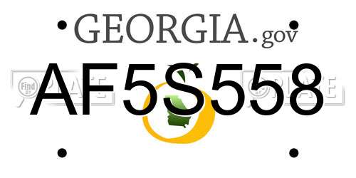 AF5S558 Georgia License Plate