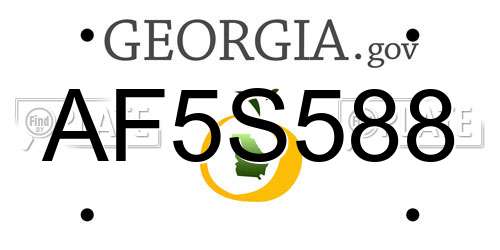 AF5S588 Georgia License Plate