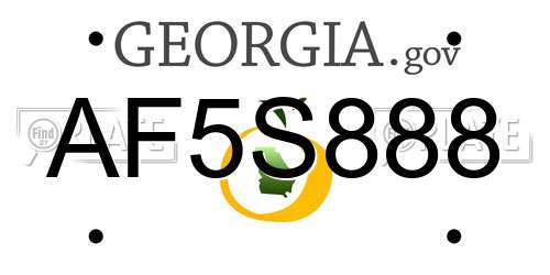 AF5S888 Georgia License Plate