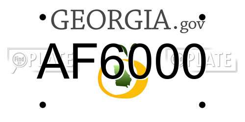 AF6000 Georgia License Plate