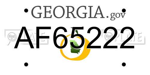 AF65222 Georgia License Plate