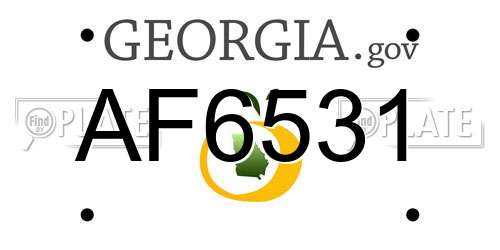 AF6531 Georgia License Plate