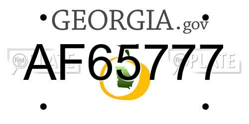 AF65777 Georgia License Plate