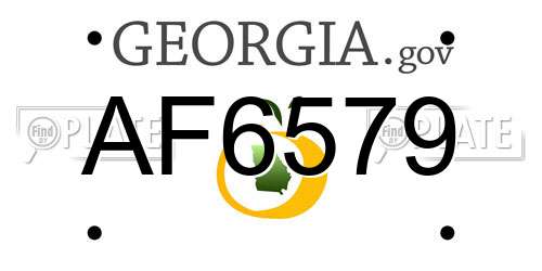AF6579 Georgia License Plate
