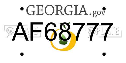 AF68777 Georgia License Plate