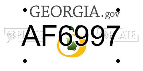 AF6997 Georgia License Plate