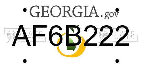 AF6B222 Georgia License Plate