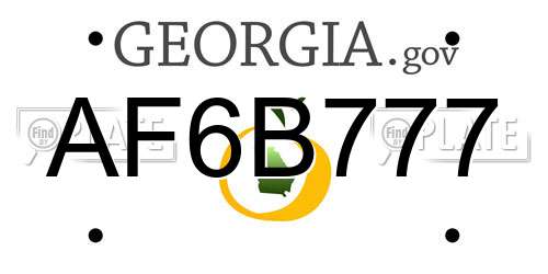 AF6B777 Georgia License Plate