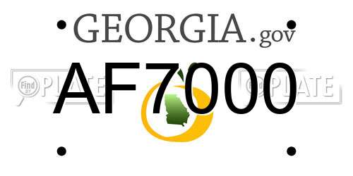 AF7000 Georgia License Plate