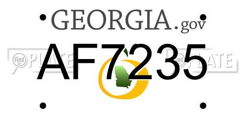 AF7235 Georgia License Plate