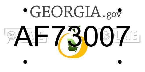 AF73007 Georgia License Plate