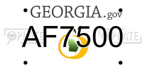 AF7500 Georgia License Plate
