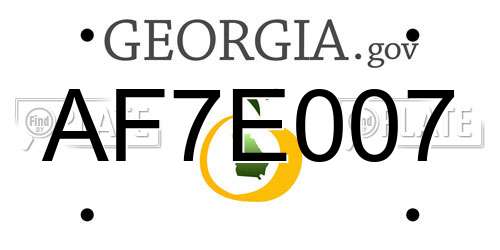 AF7E007 Georgia License Plate