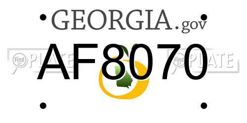 AF8070 Georgia License Plate