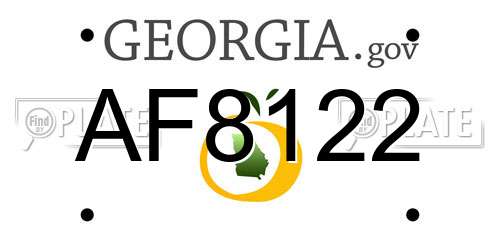 AF8122 Georgia License Plate