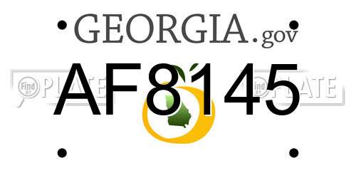 AF8145 Georgia License Plate