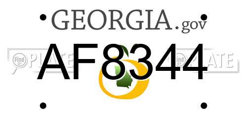AF8344 Georgia License Plate