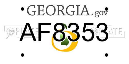 AF8353 Georgia License Plate