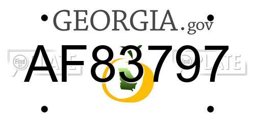 AF83797 Georgia License Plate