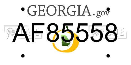 AF85558 Georgia License Plate