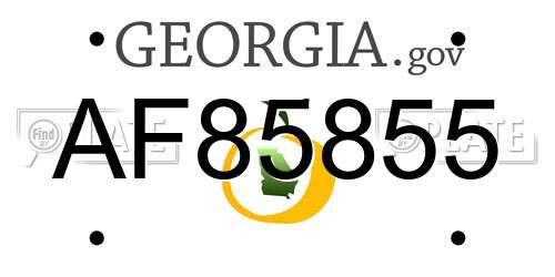 AF85855 Georgia License Plate