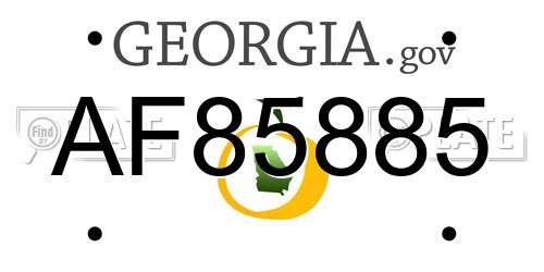 AF85885 Georgia License Plate