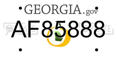 AF85888 Georgia License Plate