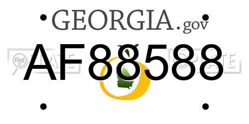 AF88588 Georgia License Plate