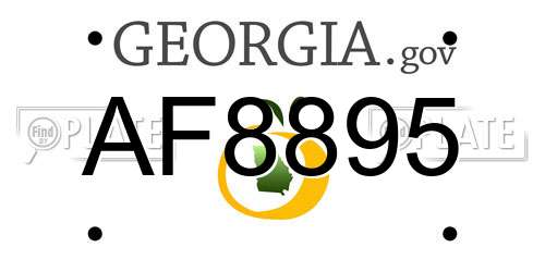 AF8895 Georgia License Plate
